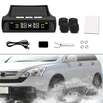 

Solar/USB Tire Air Pressure Gauge Meter Set Digital LCD Display Car Wheel Tyre Diagnostic Tools C44