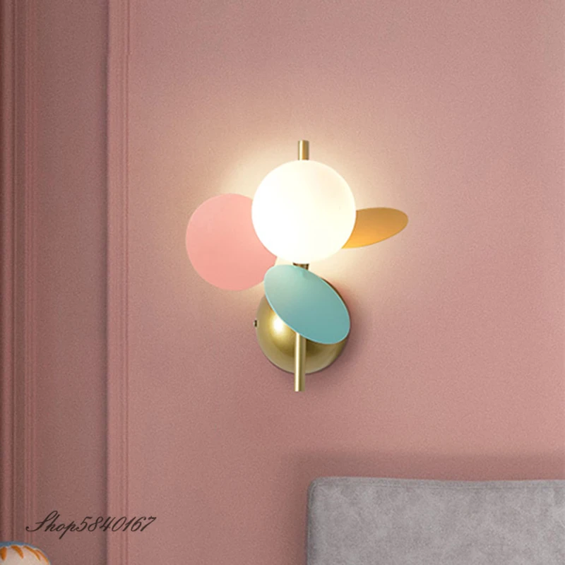 Ins Colorful Flower Branch Wall Lamp Led Nordic Sconce Light Indoor Lighting Living Room Home Deco Bedroom Lamps | Освещение