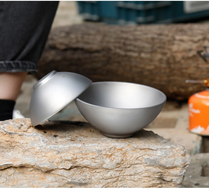 Tigela de Arroz Acampamento ao ar Utensílios de Cozinha Tiartisan Titanium Bowl Tigela Salada 250 ml - 450 Livre Piquenique Portátil Dropshipping 11 salada 250 ml 450 ml acampamento ao