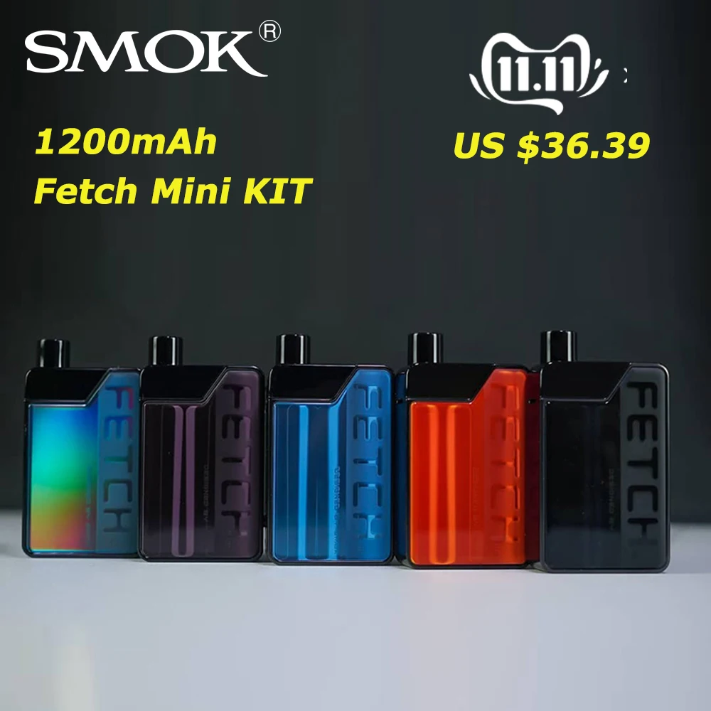 

In Stock SMOK Fetch Mini Pod Vape 3.7ml Cartridge 1200mAh battery Electronic Cigarette RPM Mesh Triple Coil VS RPM40 Nord KIT