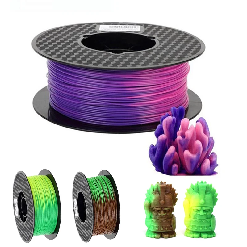 Filament PLA bicolore pour imprimante 3D, matériau d'impression, 1.75mm,  magique, deux couleurs par Sublimation, soie Duotone - AliExpress