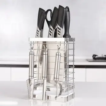 

Kitchen Gadget Knife Blocks Stainless Steel Multifunction Cutlery Utensil Rack Holder Organizer Stand Tool Kitchen Storage
