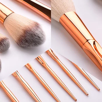 

Newly 8Pcs/Set Metal Makeup Brushes Kit Face Foundation Eyeshadow Blush Brushes Tools CLA88
