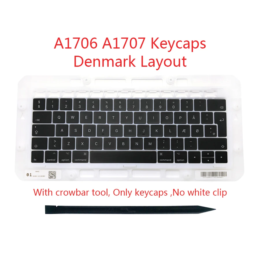 Оригинальный Новый датский DK клавиатура Keycaps для Macbook Pro Retina 13 &quotA1706 15&quot A1707