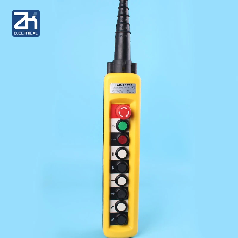 Interruptor de Control de botón de elevación de calabaza por Motor, XAC A8713 de Control remoto conducción de grúa de una sola velocidad, COBP AS3 a de lluvia|Conmutadores| -