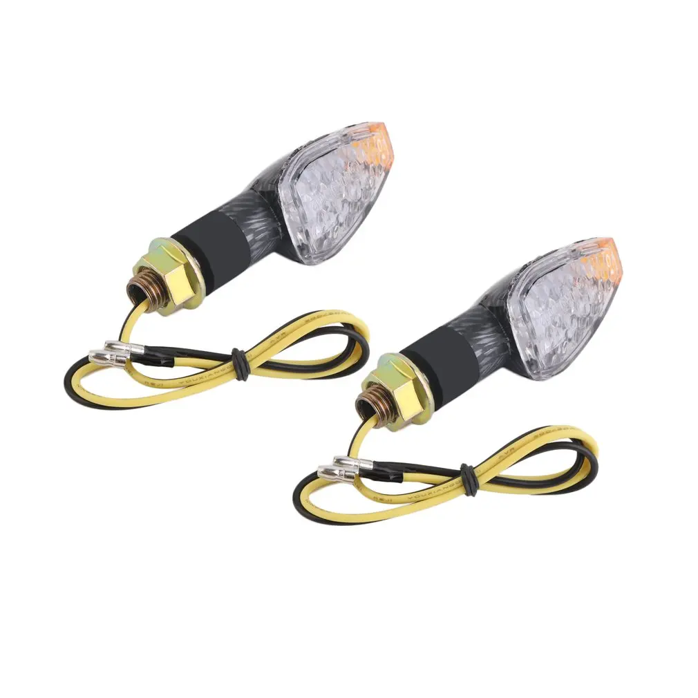

2pcs 12V Universal Motorcycle Motorbike 14 LED Turn Signal Indicator Amber Light Bendable UNBreak Lamps Black