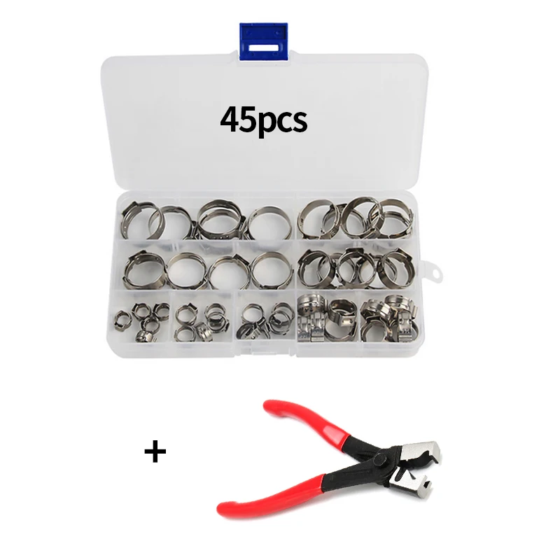 45 pçs de aço inoxidável 1-ear stepless