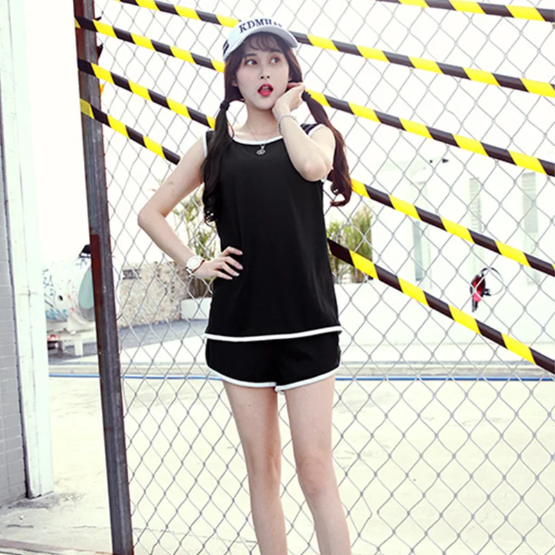 

2020 Summer Wear New Style Large Size Sports Shorts Women's Loose-Fit Loose Pants Vest Shorts WOMEN'S Dress Sports Set