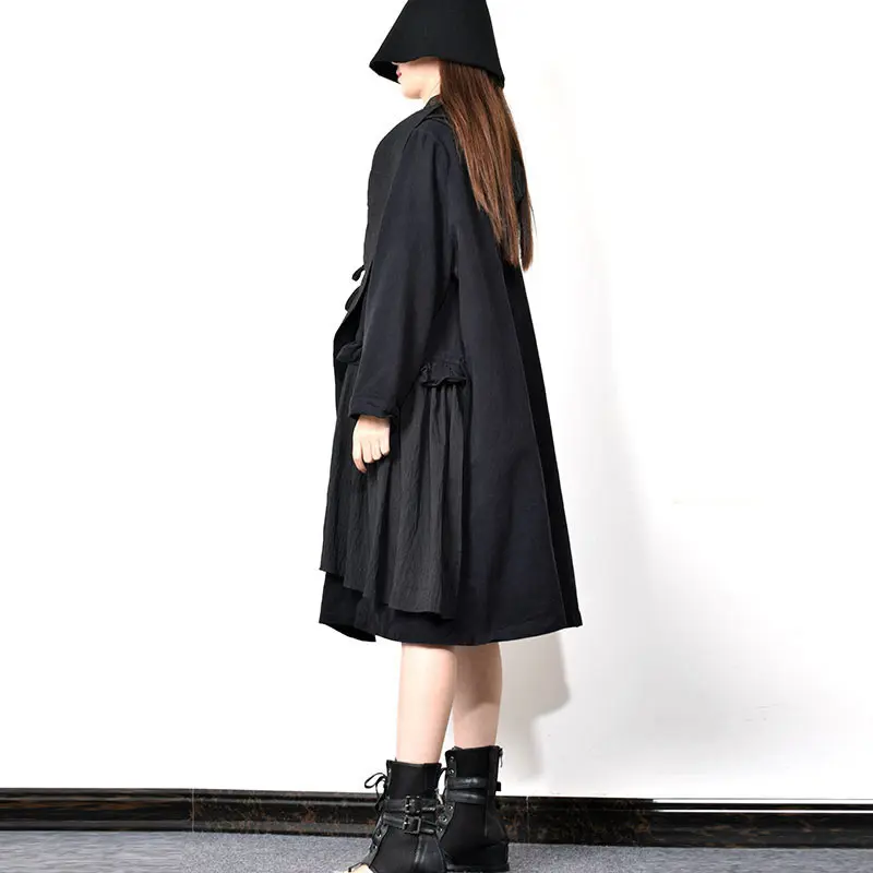 XITAO Лоскутная Повседневная юбка с поясом стильный тренч для женщин Осенняя мода корейский стиль с капюшоном воротник размера плюс GCC2776