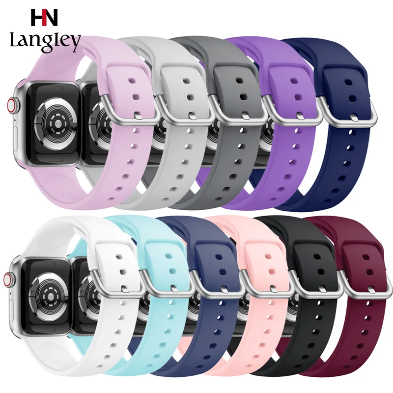 Для Apple Watch5/4/3/2/1 замена группы Напульсники 38/40/42/44 мм силиконовый спортивный дышащий плечевой ремень аксессуары