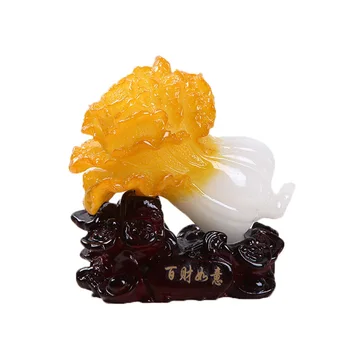 

Vintage Jadeite Cabbage Sculpture Figurine Jade Modern Art Figurine Fengshui Ornament Home Decoration Accessories Desktop Decor