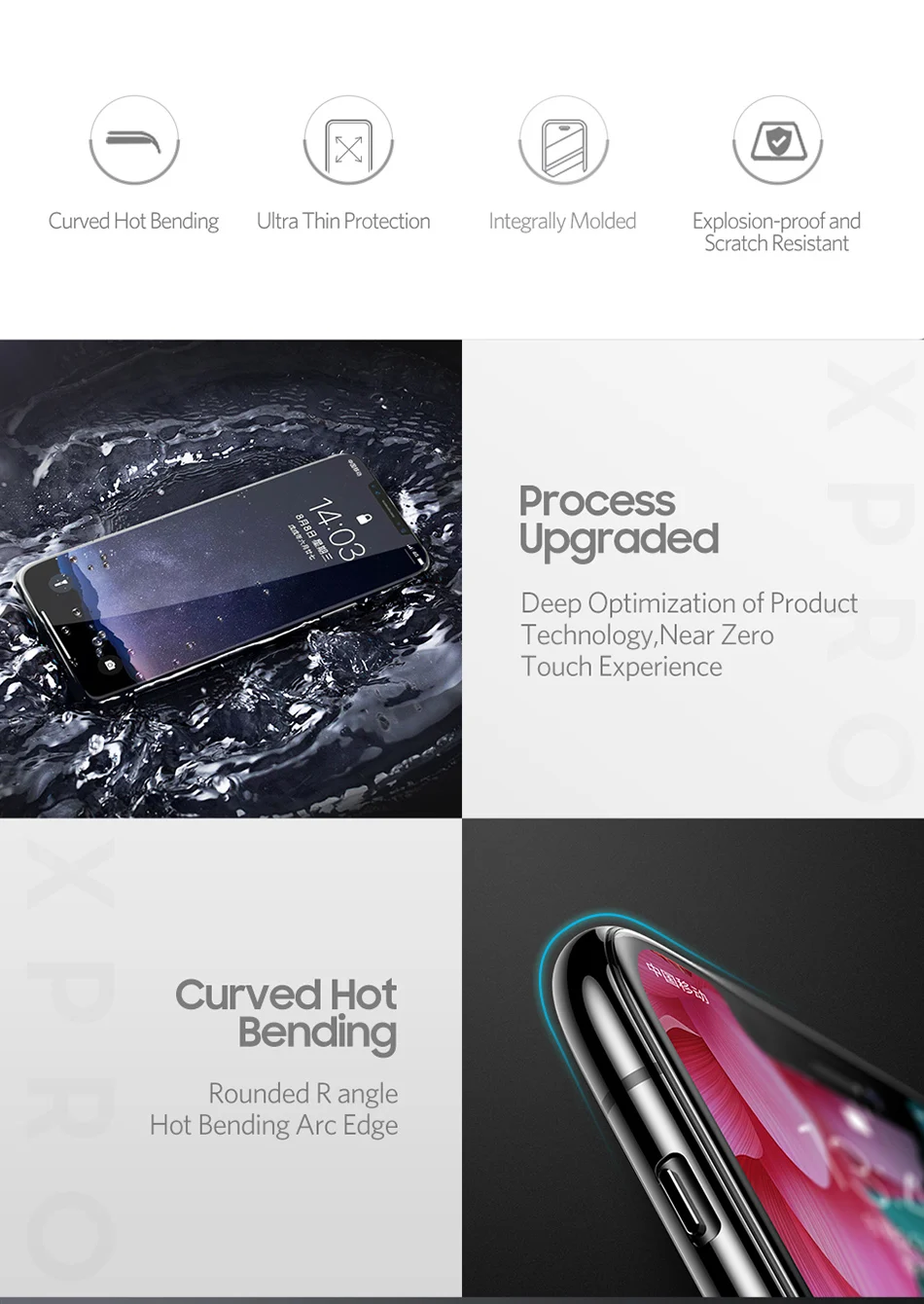 Benks Ultra Thin 0.23mm Tempered Glass For iPhone XS 5.8'' XS MAX 6.5'' XR 6.1 HD Full Cover Screen Protector Anti Blue Light (2)