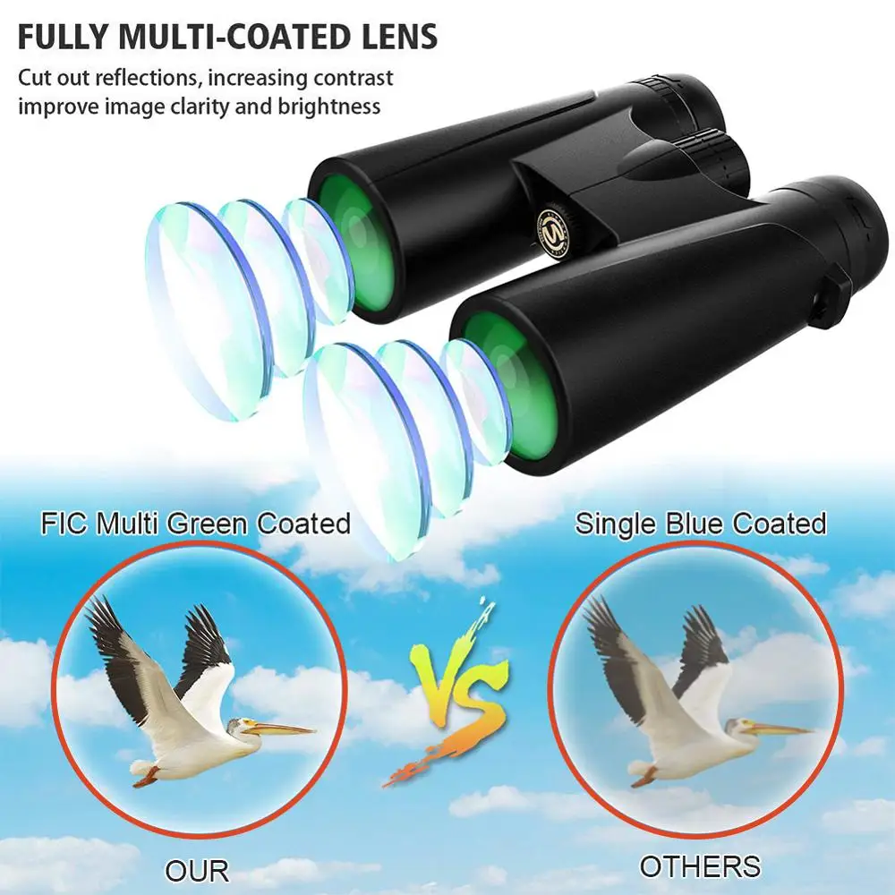 

12x42 Binoculars Professional HD Binoculars for Birds Watching Hunting Concerts