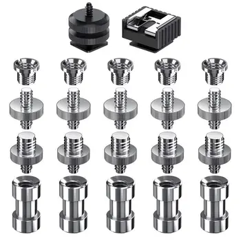 

Promotion--Camera Screw, 22 Pcs 1/4 Inch and 3/8 Inch Converter Threaded Screws Adapter Mount Camera Hot Shoe Mount to 1/4 Set f