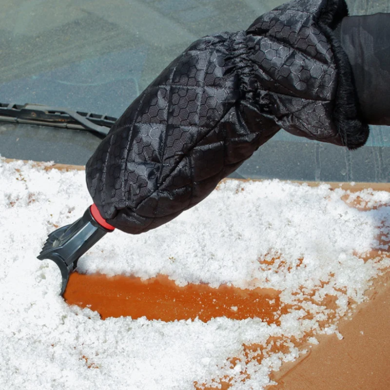 

Snow Scraper Removal Glove Oxford Cloth Cleaning Snow Shovel Ice Scraper Tool for Auto Window Outdoor Car-stying Winter Gloves