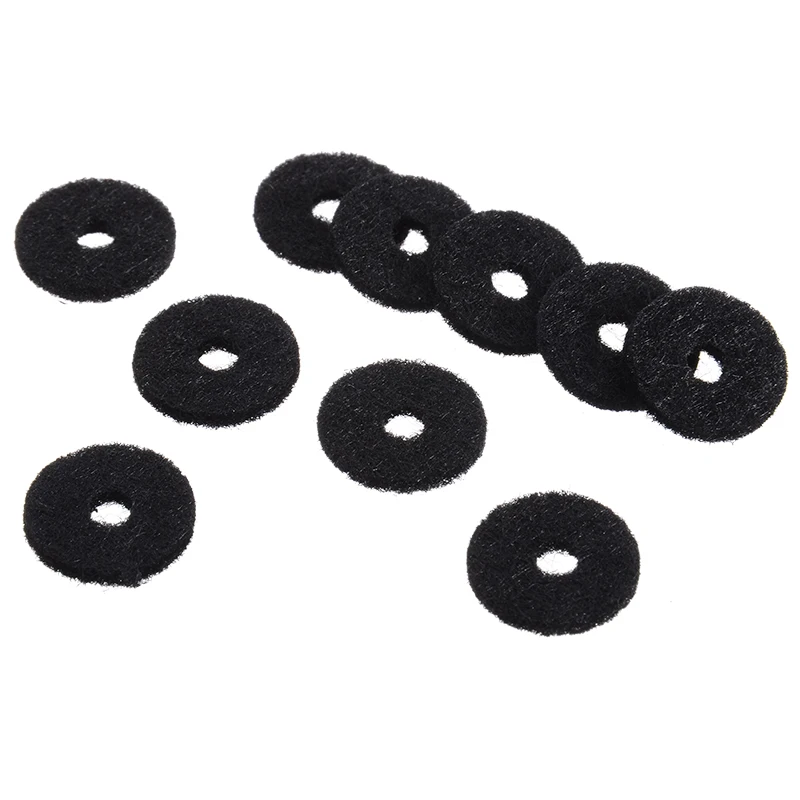10pcs/set Black/White Felt Shoulder Strap Buttons Washers For Electric Guitar Bass Shoulder Strap Buttons Guitar Accessories