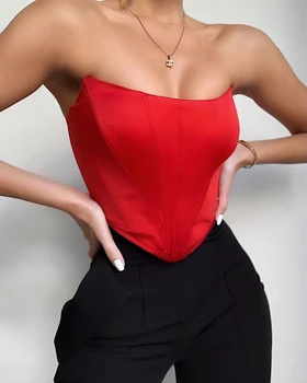 

YICIYA Sleeveless Tank Top Off Shoulder Tops 2020 Summer Fashion Sexy Corset Crop Tops Vest Female Underwear Backless Bustier