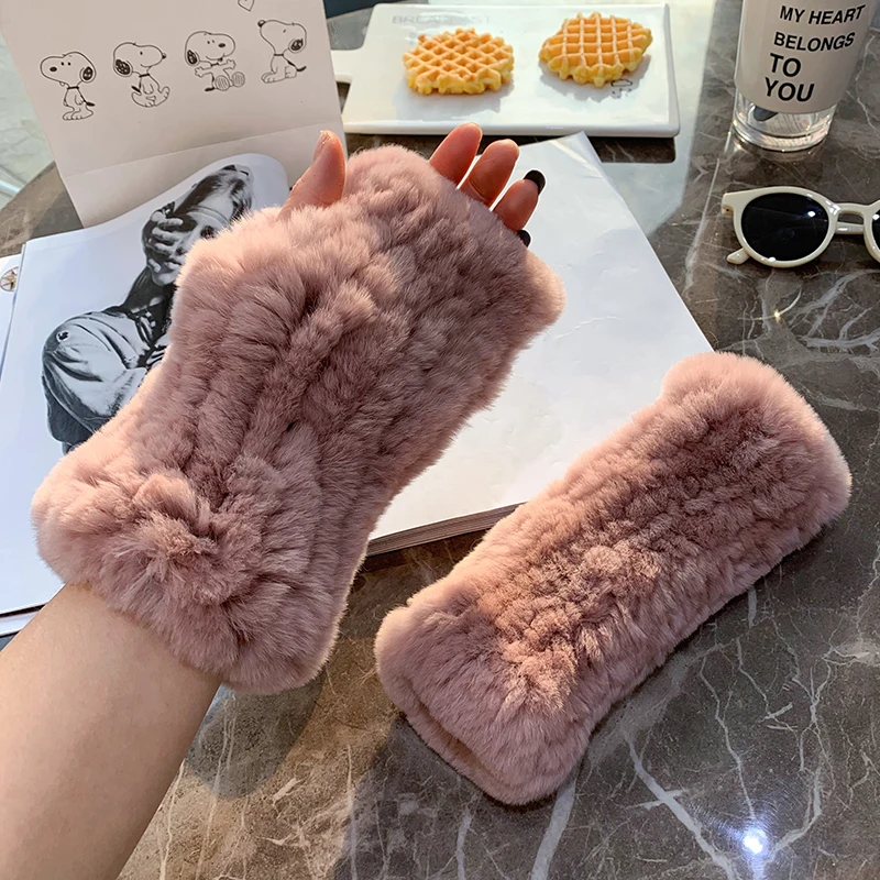 

Модные женские вязаные теплые перчатки ZDFURS * Lady из натурального меха кролика Рекс, зимние женские варежки из кроличьего меха, перчатки из натурального мягкого меха кролика рекс