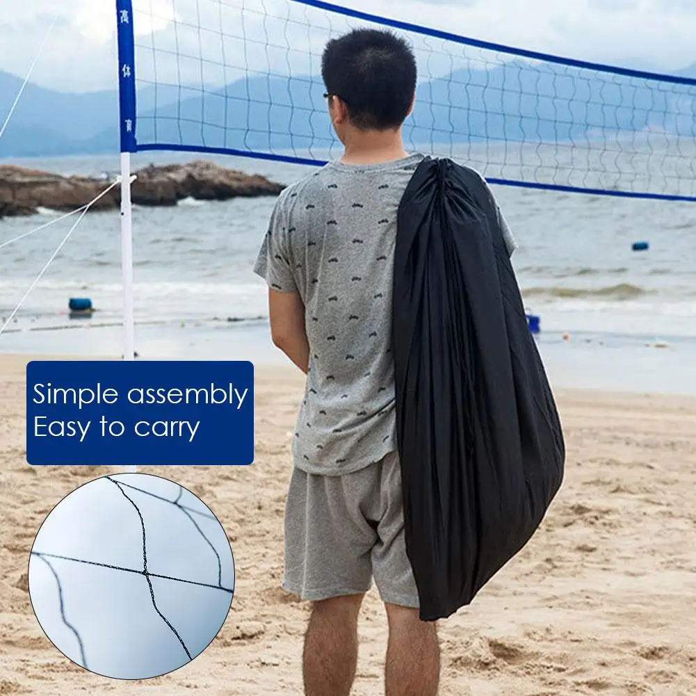 Folding Volleyball Net Rack Adjustable Height Badminton Net Ourdoor Ball Sports Accessories Use For Beach And Grass