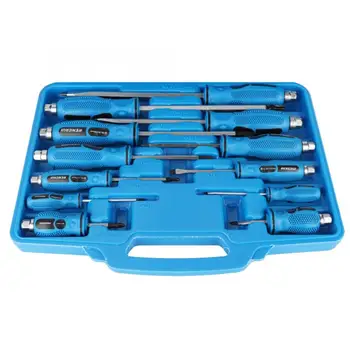 

12 Pcs Mechanics Anti-slip Handle Screwdriver Box Set with Go-Thru Handle Shaft car tools accesorios automovil Oversea