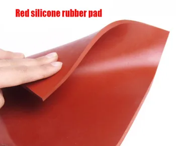 

200x200mm thickness 5 8 10 mm red silicone rubber sheet plate washing machine cushion air conditioner chair bed machine feet pad