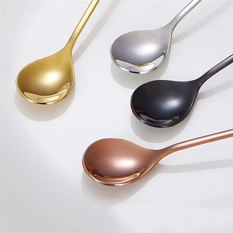 Stainless Steel Titanium-coated Coffee Spoons Musical Note Pattern Stirring Spoon Dessert Scoop Tableware