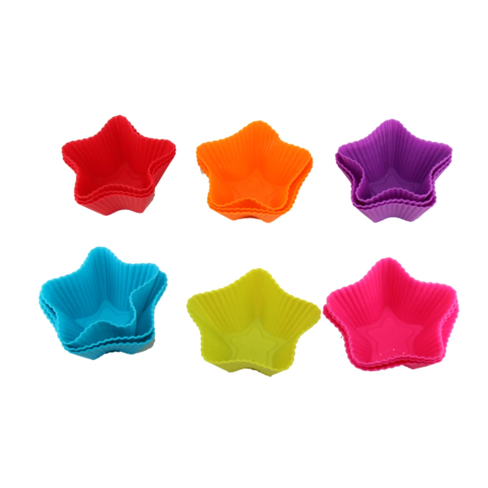 

1pcs Silicone Star Shape Cup Cake Mould DIY Muffin Chocolate Pudding Pizza Bread Cake Maker Mould Soft Reusable Baking Gadgets