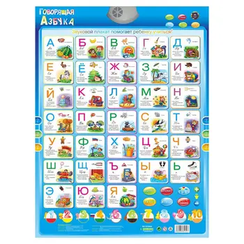 

Russian Voice Early Learning Wall Chart Creative Novelty Children's Baby Kids Early Educational Toys Gift