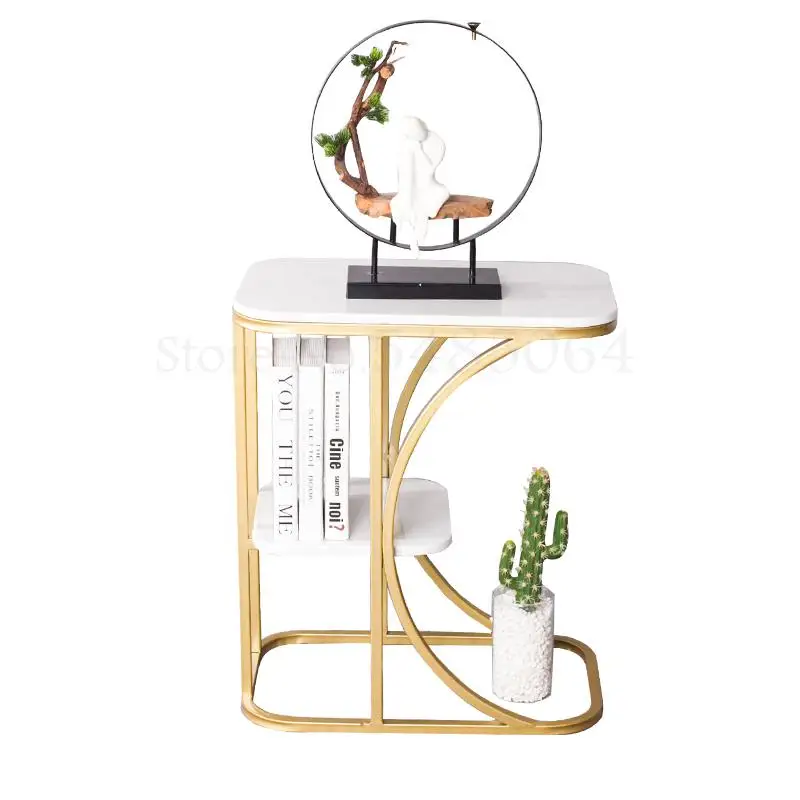 Кофейный столик в скандинавском стиле простой боковой шкаф с мраморными краями