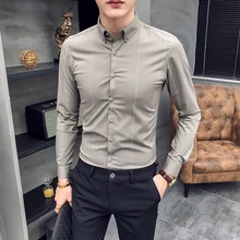 Блузка с длинным рукавом осень стиль мужской Shitsuke Молодежный tide Релаксация полосатые мужские рубашки