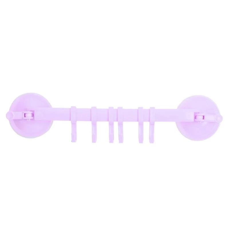 purple Крючки с двойной присоской, настенный стеллаж для полотенец, подвесной крючок, полки, держатель, тип замка, присоски, кухонные аксессуары для ванной комнаты - Цвет: purple