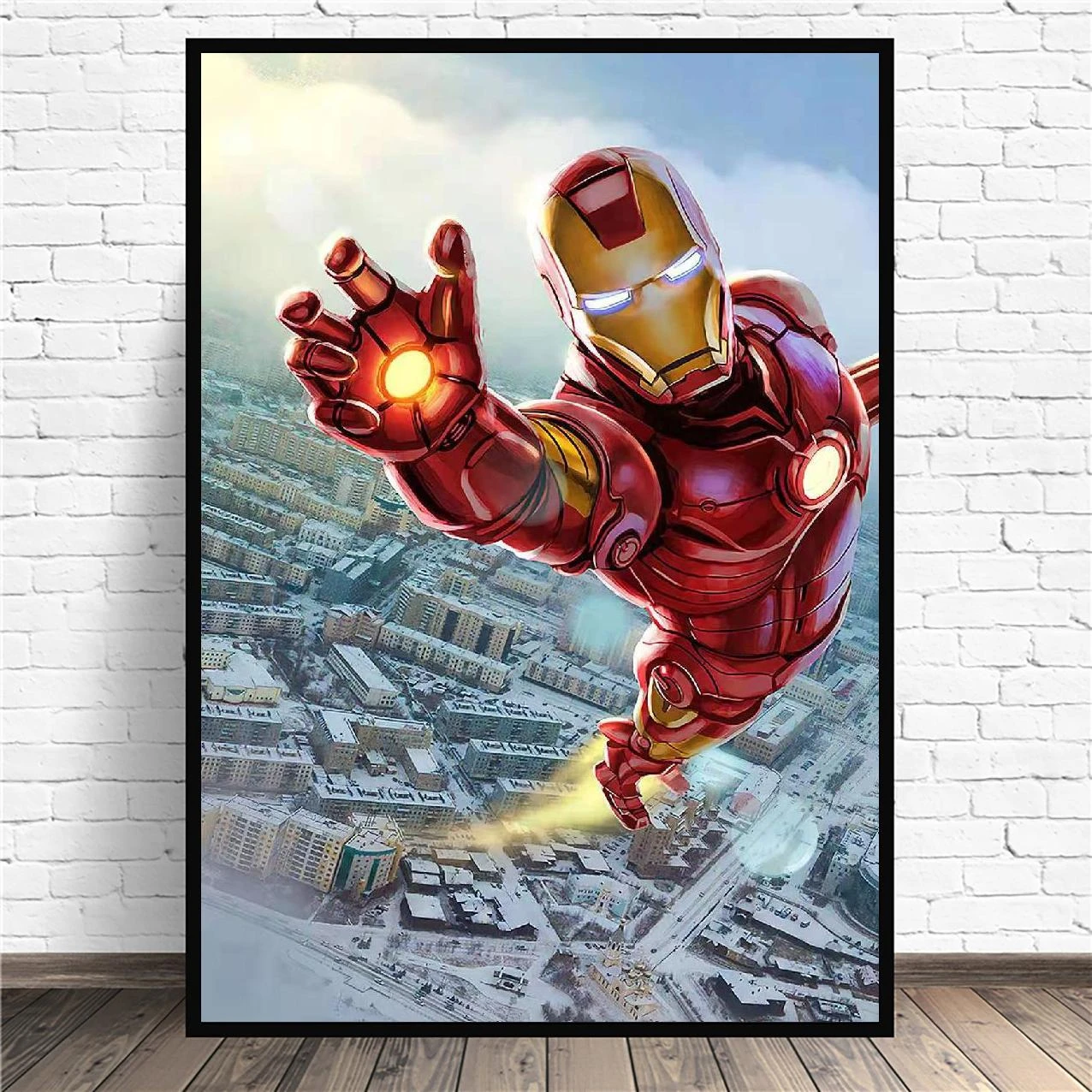 漫画のスーパーヒーロー アイアンマン キャンバスの絵 アートのポスター モダンな壁のシンプルなモダンなベッドルームの装飾 フレームレス 絵画 書道 Aliexpress