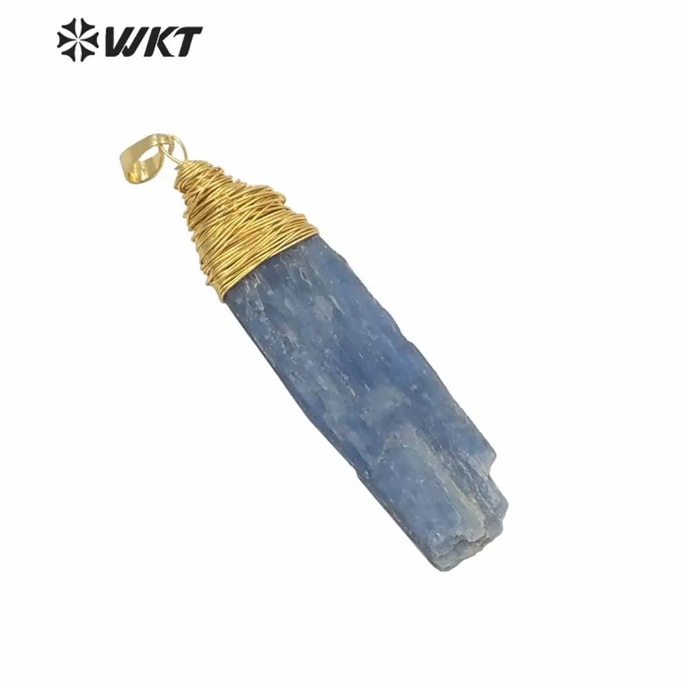 WT-P1526 голубой кианитовый камень кулон разные формы золото латунь с