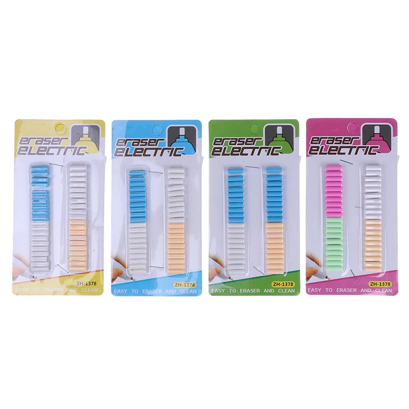 40pcs Kawaii Electric Eraser With Refill Electronic Pencil Rubber For Kids Painting Drawing Stationery Office School Supplies