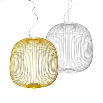 

Modern Pendant Lamps Designer Model Room LED Cage Suspension Lamps Bedroom Restaurant Bar Cage Pendant Light