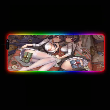 

MRGBEST Sexy Girl Breast RGB Gaming Lock-edge Mouse Pad LED Rainbow Backlit Large Computer Backlight Mause Keyboard Desk Mat