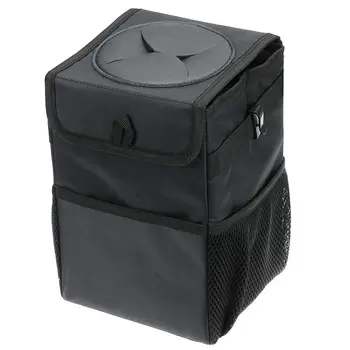 

1PCS Car Trash Bag Hanging With Storage Pockets Collapsible And Portable Car Garbage Bin