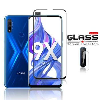 

2-in-1 protective glass for huawei x9 glass honor 9x premium camera protector glass on honor 9x 9 x stk-lx1 6.59'' telefone film