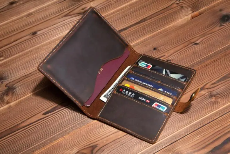 Держатель для карт из натуральной кожи, мужской кошелек для денег, Модная тонкая обложка паспорта кошелек, кожаный мужской кошелек, держатель для кредитных карт