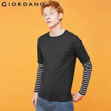 Giordano мужская футболка с добавлением рукавов, с круглым вырезом под шею, выполнены в нескольких цветовых вариантах