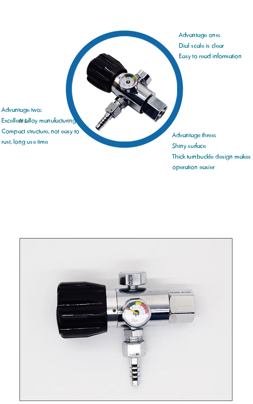 Description Picture 3 of itemAlloy Mini Oxygen Regulator Oxygen Pressure Reducing Regulators Valve G5/8 Oxygen Pressure Reducer Anti Fall Welding Gas Meter