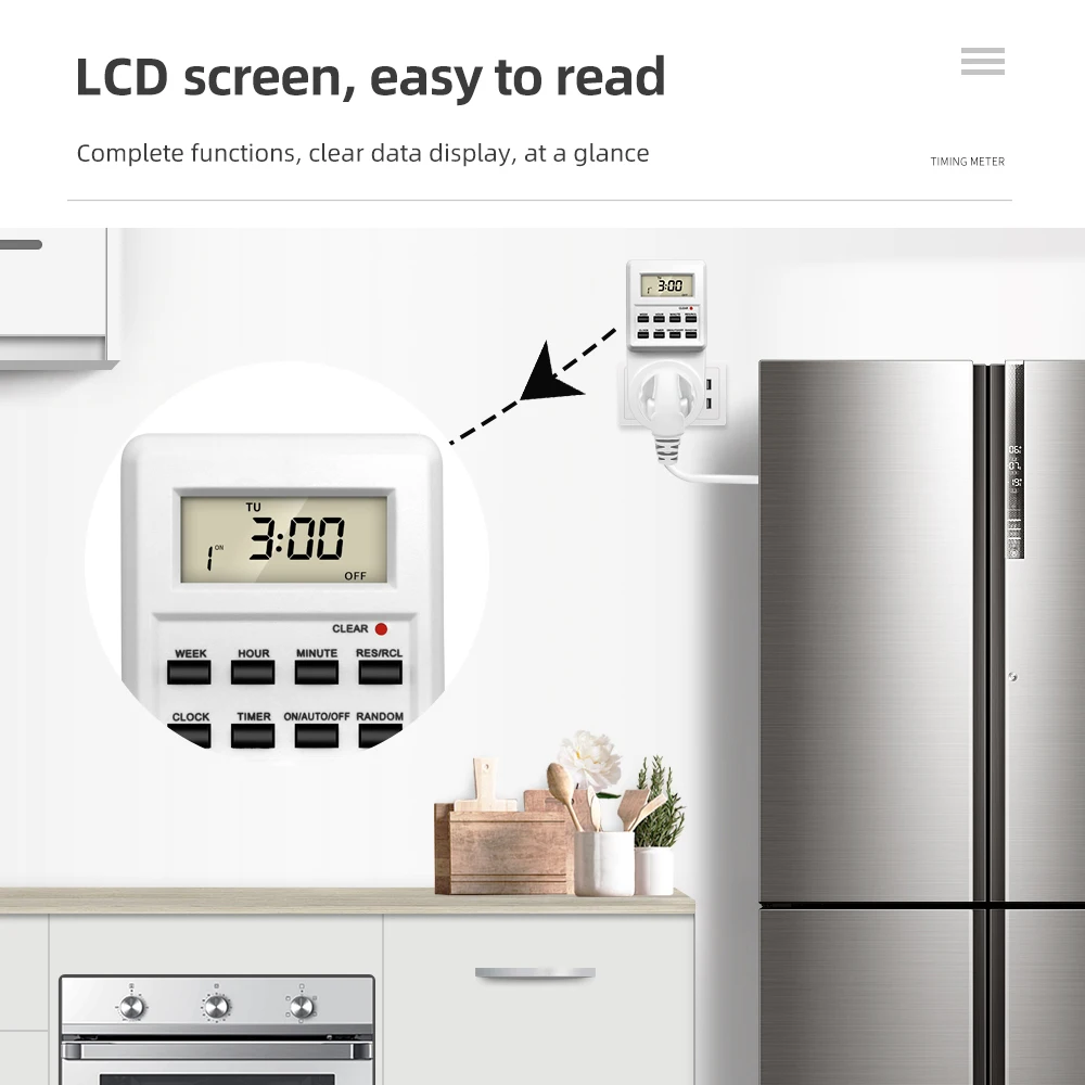 TM02 /TM03 /TM04 Electronic Digital Timer Kitchen Timer Socket Outlet Programmable Timing   Power Metering  Socket 43% OFF 6