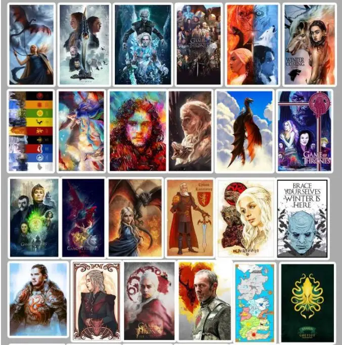 

50-100Pcs/pack Game Of Thrones Stickers For Cool Fashion Laptop Trunk Motorcycle Skateboard Bicycle Toy Sticker