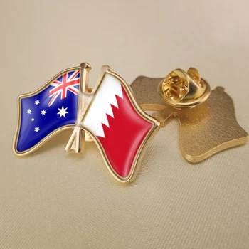 

Australia and Bahrain Crossed/Double/Friendship Flags Lapel Pins/Brooch/Badges