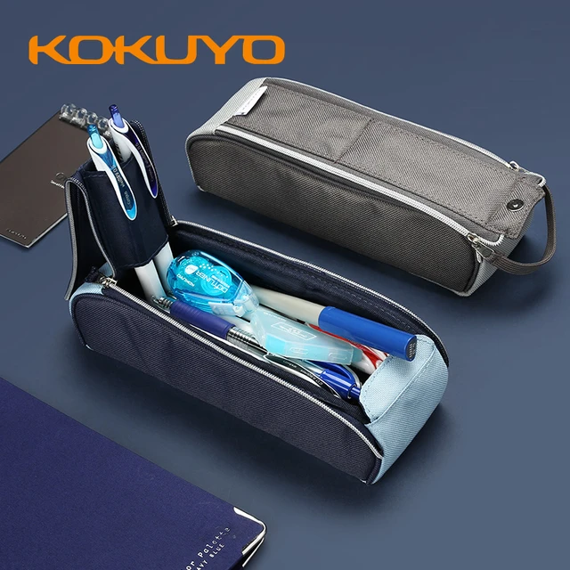 KOKUYO A Little Special Pen Case Folio Large Opening Simple Canvas Student  Large-capacity Ins Stationery Bag
