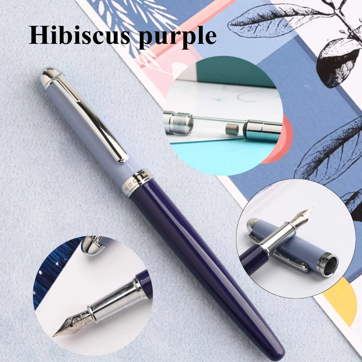 hibiscus purple Moonman Молодежная авторучка F 0,5 мм перьевая металлическая ручка для письма с чернилами подарки для студентов друзей семьи - Цвет: hibiscus purple