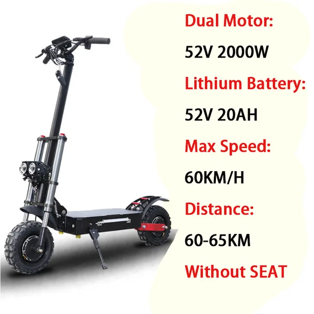 2000w52v20ahnoseat Электрический скутер 3200W Monopattino Elettrico 52 V/60 V Patinete Electronic Adulto EScooter Eléctrico Trotinette electronque Adulte - Цвет: 2000w52v20ahnoseat