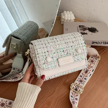 

Korean Luxury Women's Shoulder Bag New Spring And Summer 2020 Women's Bag With A Wide Strap High Quality Women's Messenger Bag