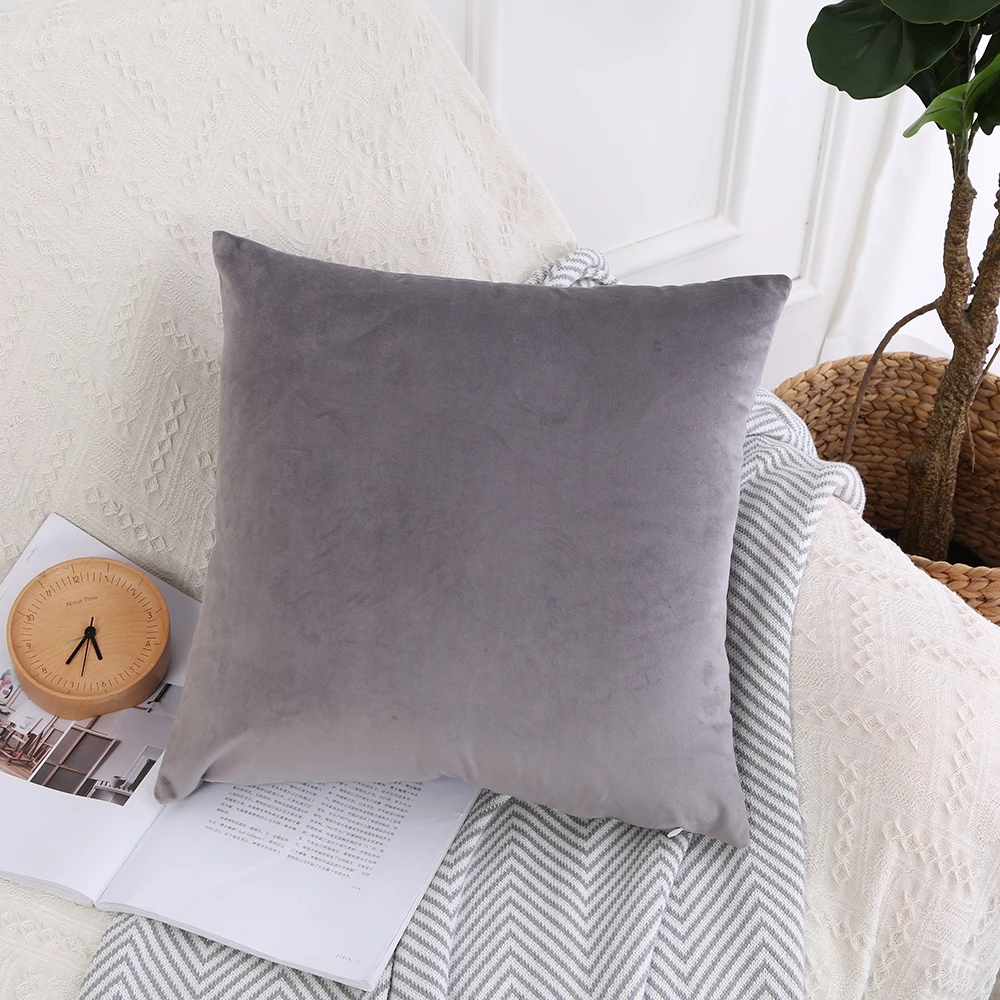 1PCS velvet fabric Cushion cover/Northern European Pattern Sofa cushion cover with zipper decor Pillow cover - Цвет: 5