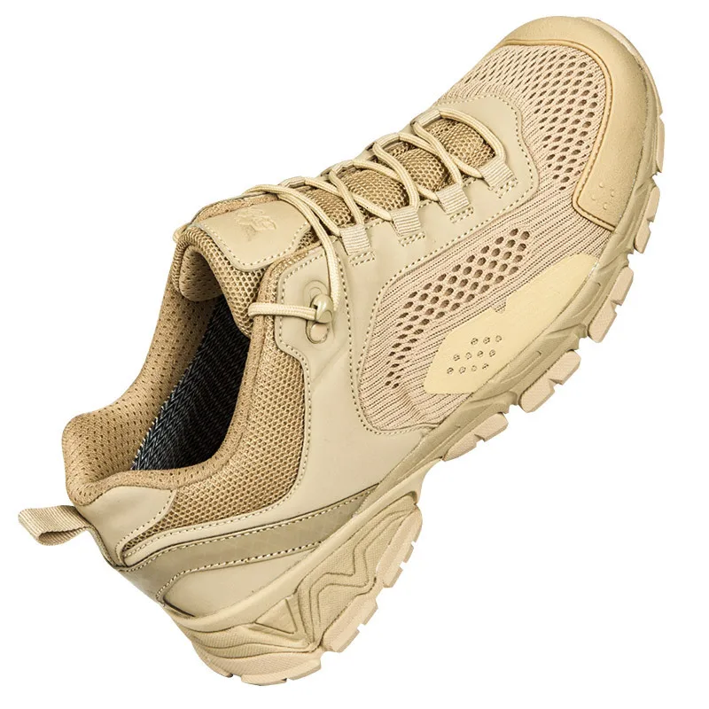 Low Help Tactical Shoes Breathable Mesh Thicken Fiber Sand Prevention Outdoor Light Hiking Camping Climbing Unisex Sports Boots